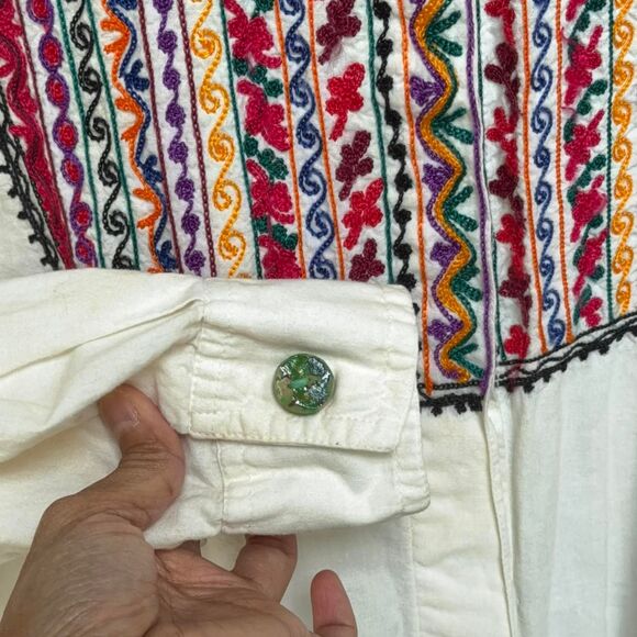 Vintage 80s western Tarazzia Internationale Embroidered buttons up shirt size L - Picture 5 of 8